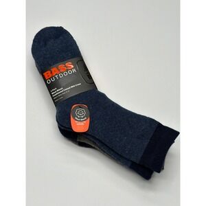 Bass Outdoor 3 Pack Mens Wool Blend Cushioned Casual Mid Crew Socks Shoe Sz 6 12